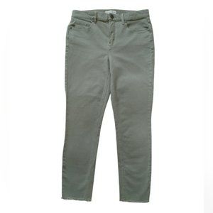 Loft Modern Skinny Crop Fringed Ankle Pants